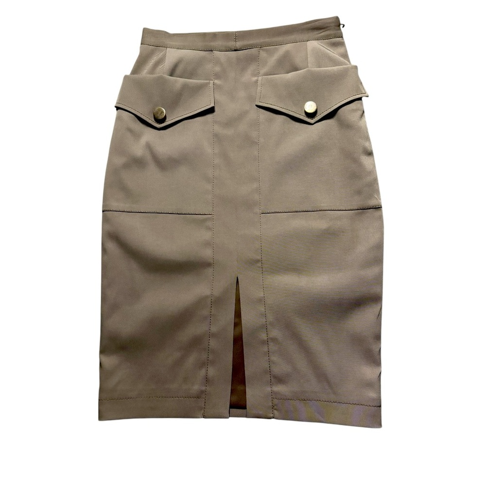 ALTUZARRA Women’s Front Slit Utility Khaki Skirt 36